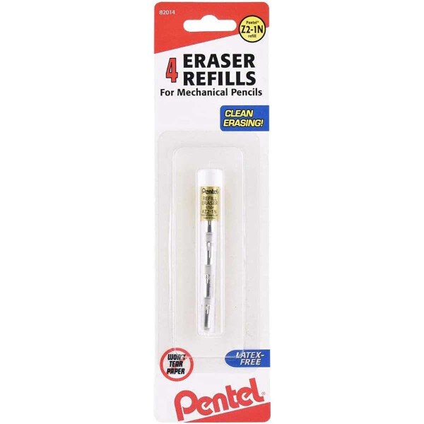 Pentel Non-Abrasive Eraser Refill 4 Pack